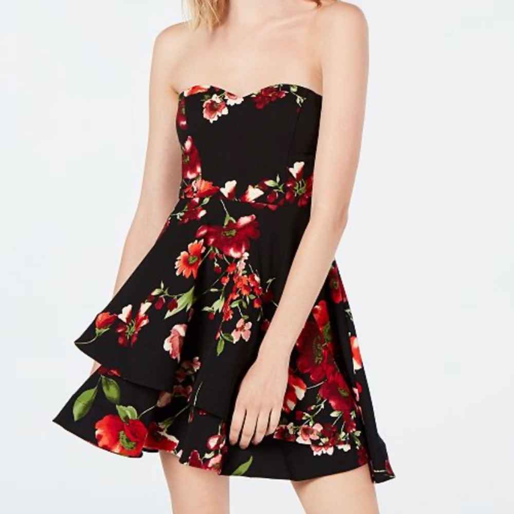 B Darlin Floral JR’s  dress strapless